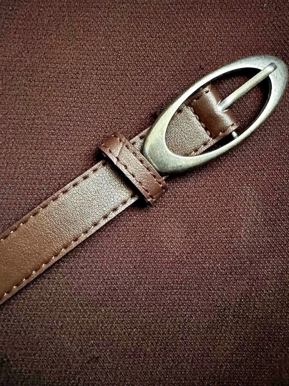 Brown Leather-Style Belt